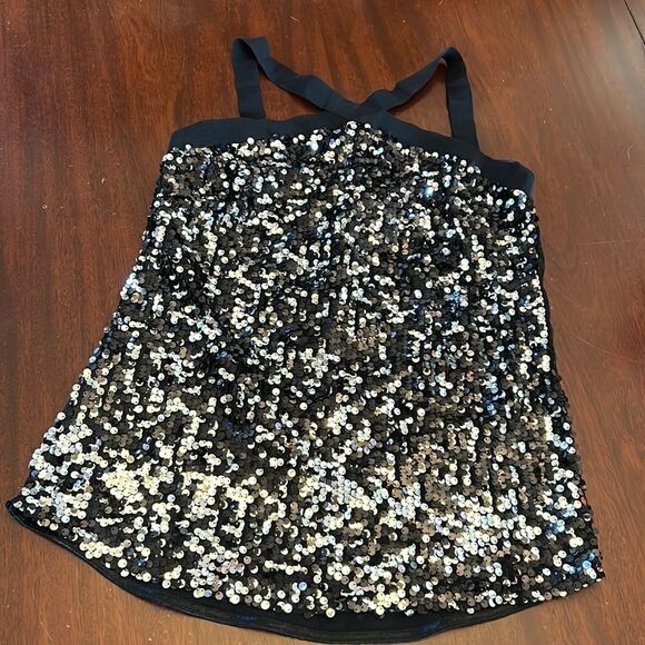 Libby Edelman sleeveless black sequin blouse Size S NWT - Picture 2 of 9